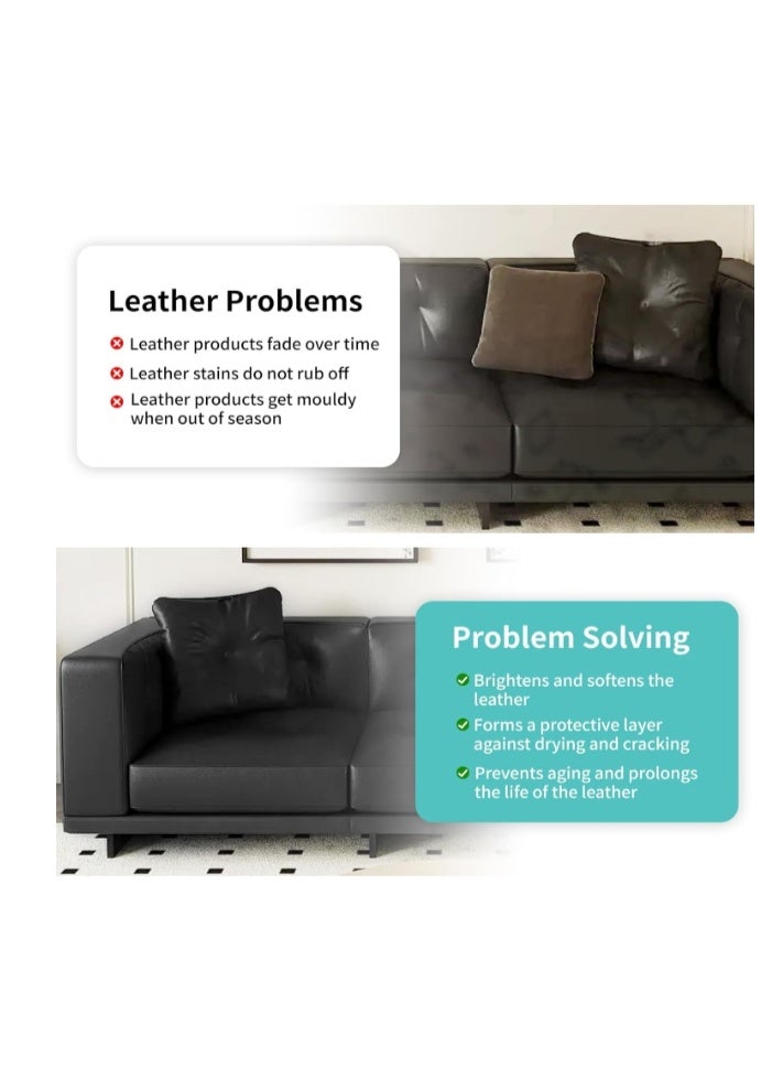 ويليام وير كريم مُحافظ على الجلد، كريم مُرمم لون الجلد، بلسم مُعيد تلوين تنجيد الجلد، بلسم مُعيد تلوين الأرائك والأحذية الجلدية، أسود، 100 غرام + 5 غرام - Image 3